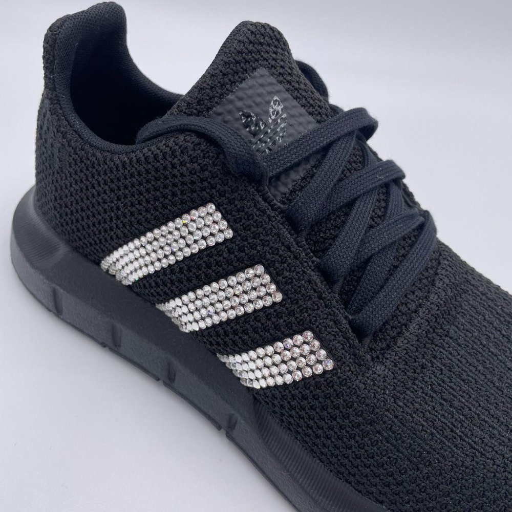 Swarovski Adidas Swift Run Black Womens Shoes - Picture 9 of 10